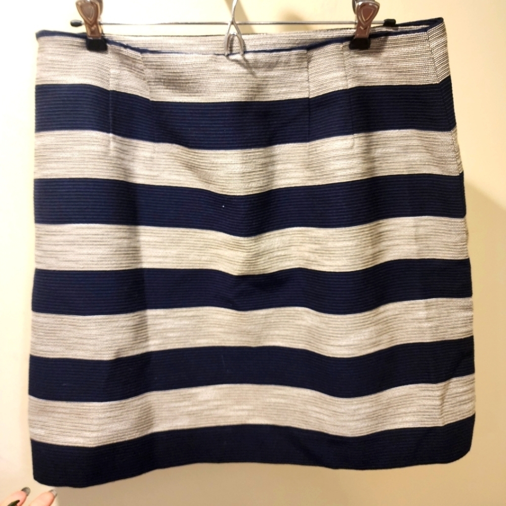 LOFT Women's Stripes Cotton Blend Mini Skirt size 12